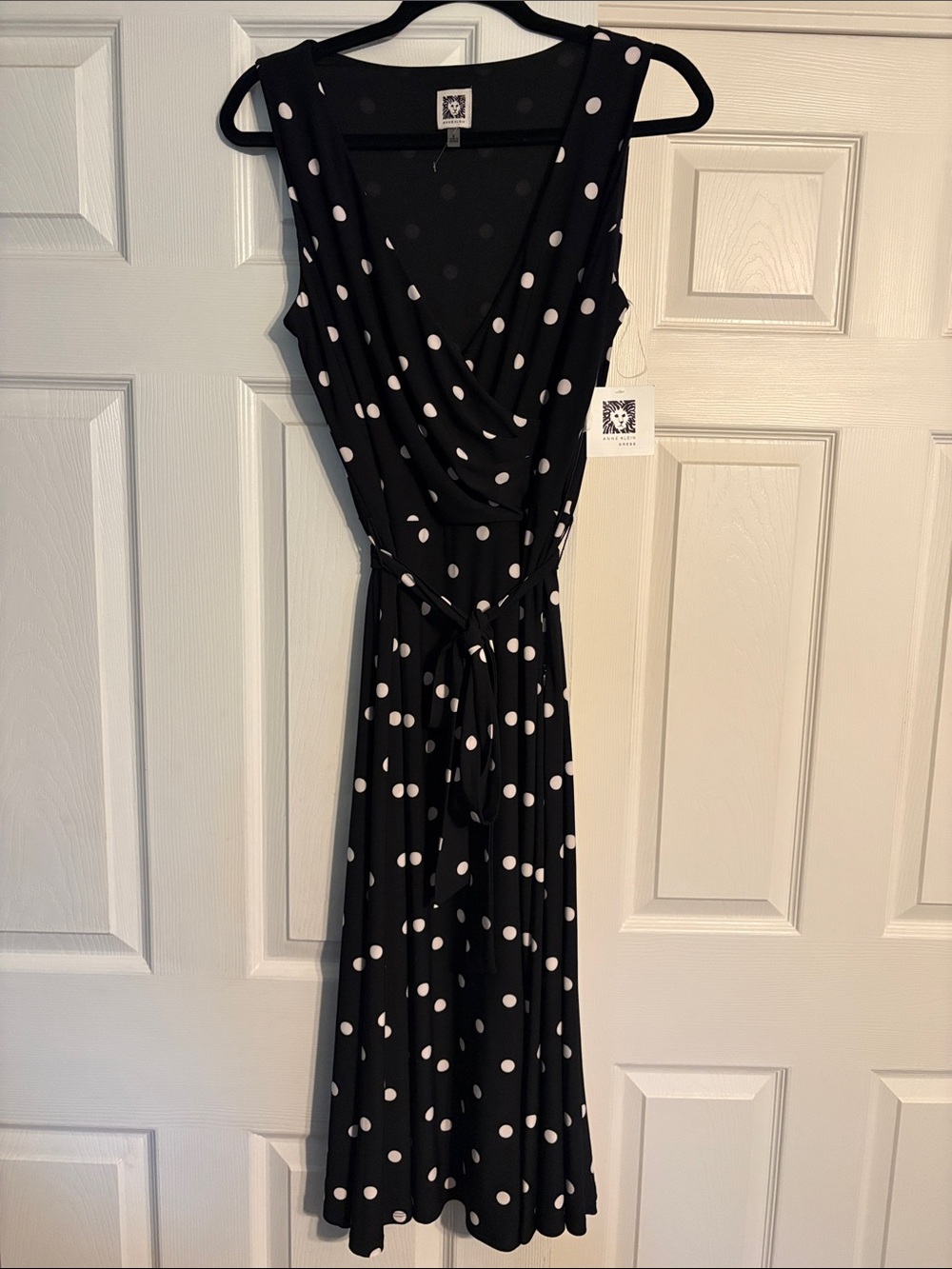 Black Polka Dot Midi Dress